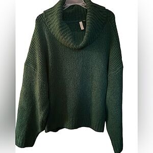 COPY - Anthropology pilcro green cowl neck over sized cozy knit sweater